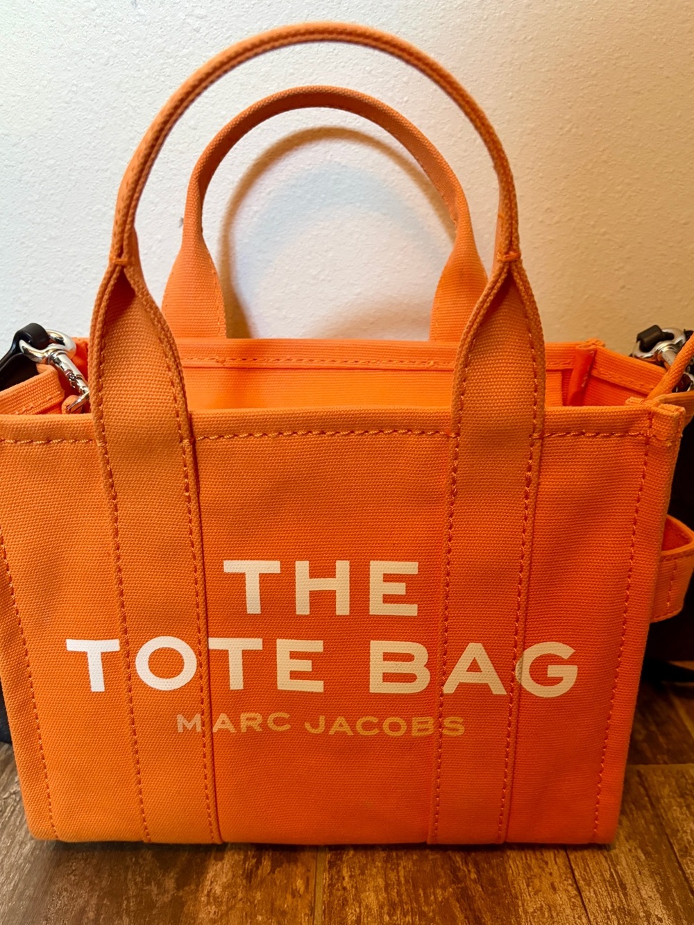 Marc Jacobs Orange Canvas Mini Tote with White Logo- perfect